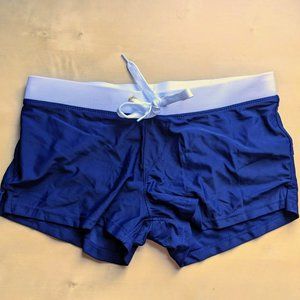 Men's Blue Contrast Band Swim Suit